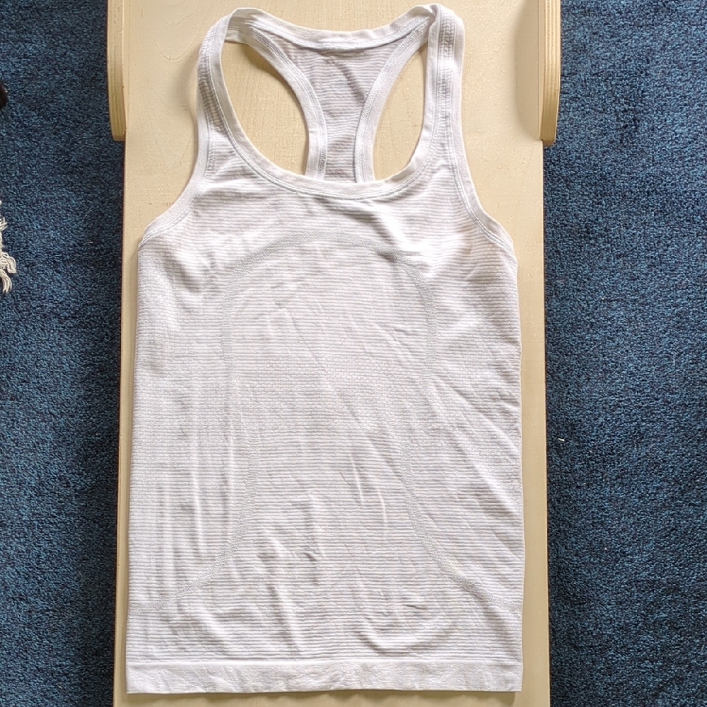 Lululemon Swiftly Tech 2.0 Racerback Tank Top- Size 4, Slate/White Hip Length